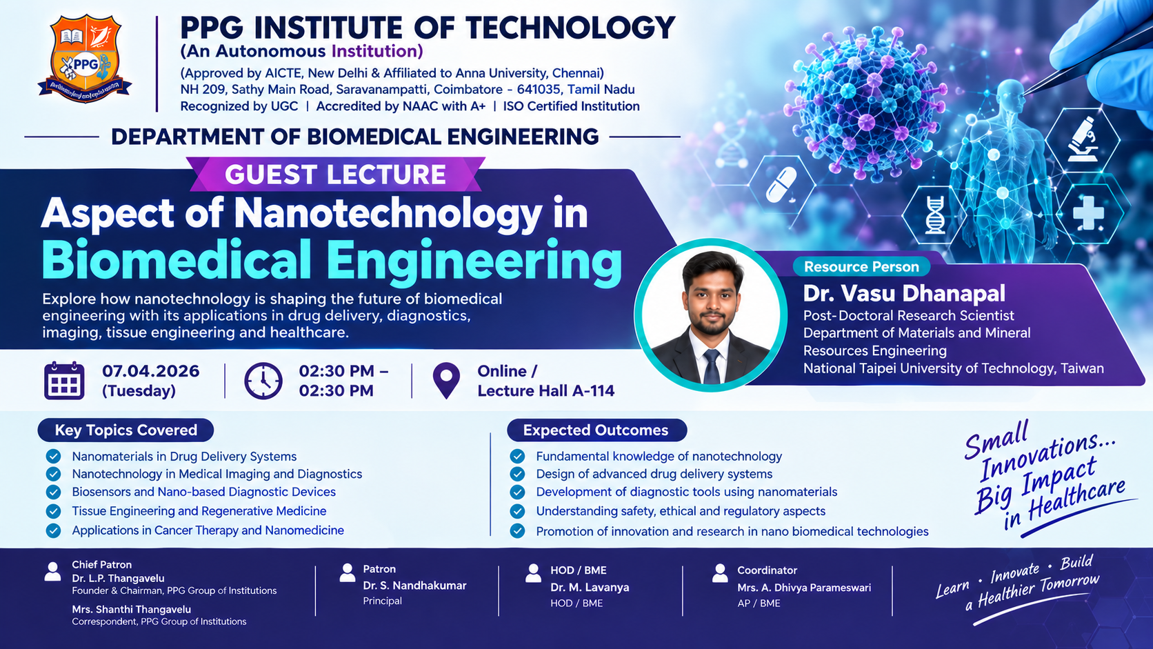 ASPECT OF NANOTECHNOLOGY IN BIOMEDICAL ENGINEERING banner
